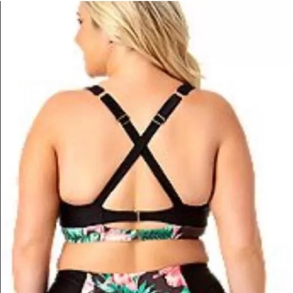 Allure by Ima floral Swimsuit Bikini Twist Top Plus Size 2X 20/22 NWT - Picture 2 of 4